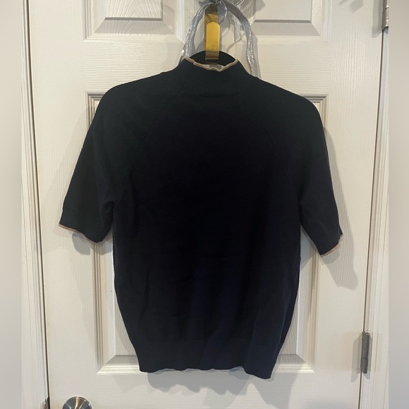 Ann Taylor Navy Short Sleeve Knit - Picture 2 of 8